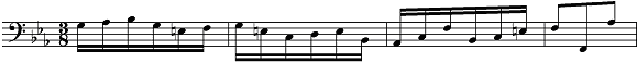 Image: Measure 134 of Bach’s BWV 1011