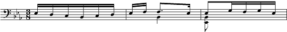 Image: Measure 77 of Bach’s BWV 1011